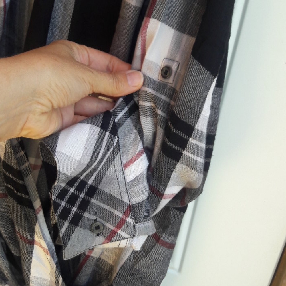 Lane Bryant Cross-Front Plaid Shirt 18 - Picture 5 of 9